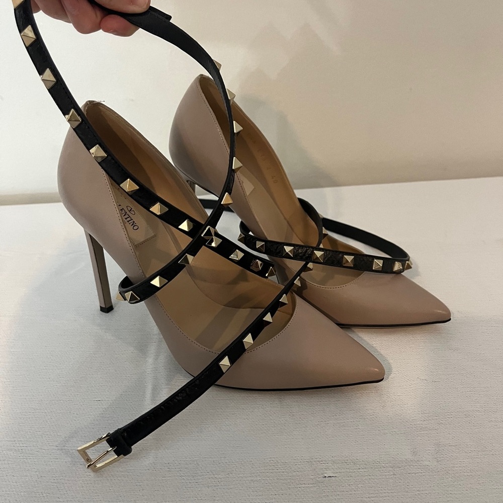Valentino rock stud wrap around pumps